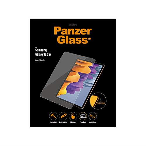 PanzerGlass Screen Protector - Case Friendly - for Samsung Galaxy Tab S7 - Full Frame Coverage, Rounded Edges, Crystal Clear, Anti Bacterial
