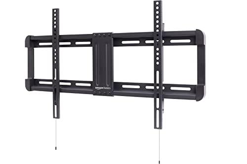 Amazon Basics Low Profile TV Wall Mount with Horizontal Post Installation Leveling for 81.2-cm to 218.4-cm TVs, Black