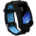 wonlex Band for Samsung Gear Fit2 / Fit2 Pro, Silicone Replacement Watch Bands Strap Compatible with Galaxy Gear Fit2 SM-R360 & Fit 2 Pro for Women & Men (Black/Blue)