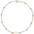 Savlano 18K Gold Plated Over 925 Sterling Silver Station Oval Moon Bead Anklet Chain For Women & Girls. Silver, Gold, Rose Gold - Made in Italy Comes With Savlano Gift Box, n