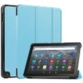 YukeTop Case for Amazon Fire HD 8 2022, PU Slim Cover, with Auto Sleep/Wake up Hard Trifold Stand Cover, Case for Amazon Fire HD 8 2022.(Sky Blue)