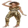 California Women's 70s Glitz N Glamour Retro Disco Costume Fancy Dress Costume, Gold, X-Small