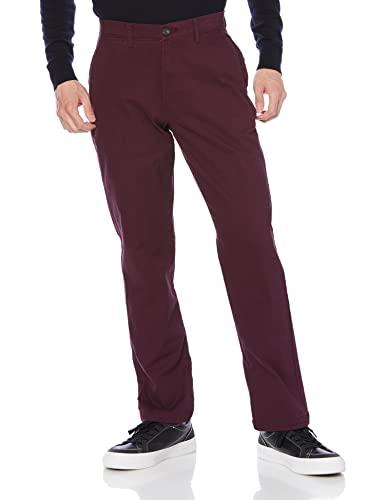 Amazon Essentials Men's Athletic-Fit Casual Stretch Chino Pant (Available in Big & Tall), Burgundy, 34W x 29L