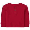 The Children's Place Baby Toddler Boy Long Sleeve Thermal Henley Top, Classicred, 6-9 Months