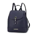 MKF Backpack Purse for Women & Girls – PU Leather Top Handle Bag Lady Fashion Travel Pocketbook – Roomy Daypack, Laura Navy, Large