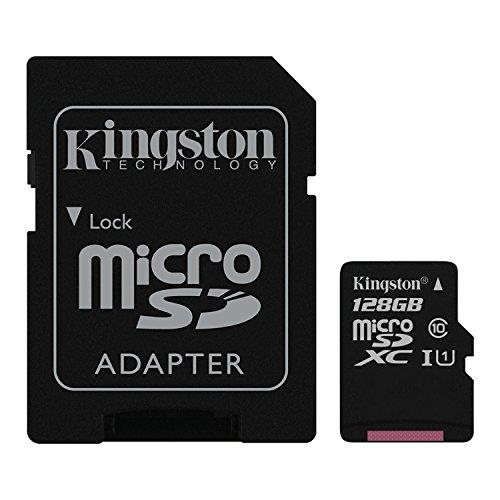 Kingston Digital 8GB microSDHC Class 10 UHS-I 45MB/s Read Card with SD Adapter (SDC10G2/8GB) 128 GB