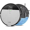 ILIFE V8s, Robot Vacuum and Mop Combo, Big 750ml Dustbin, Enhanced Suction Inlet, Zigzag Cleaning Path, LCD Display, Schedule, Self-Charging Robotic Vacuum Cleaner, Ideal for Hard Floor and Pet Hair.