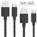 TALK WORKS Controller Charger Cord for Xbox Series X - 2 Pack 10 ft Nylon Braided USB C Charging Cable - Also Android Compatible with Samsung Galaxy, PS5
