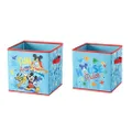 Idea Nuova Disney Mickey Mouse Set of Two Spacious Collpasible Storage Cubes, 10"x10", Mickey Mouse / Blue
