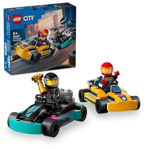 LEGO® City Go-Karts and Race Drivers 60400 Toy Playset, 2 Driver Minifigures, Racing Vehicles
