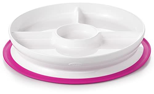 OXO TOT Stick and Stay Suction Divided Plate, Pink,