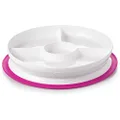 OXO TOT Stick and Stay Suction Divided Plate, Pink,