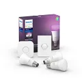 Philips Hue White and Color LED Smart Button Starter Kit, 3 A60 Smart Bulbs, 1 Smart Button and 1 Hue Hub (Compatible with Alexa, Apple HomeKit and Google Assistant)