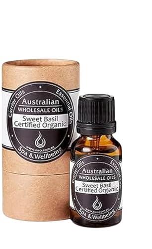 Australian Wholesale Oils Certified Organic Sweet Basil Essential Oil 15 ml