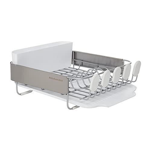 KitchenAid Compact Stainless Steel Dish Rack, 16.06-Inch, White