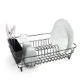 simplywire - Black Dish Drainer with Cutlery Basket - Anti Rust