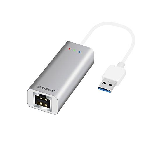 mbeat Aluminium USB 3.0 Gigabit LAN Ethernet Adaptor Port LED Converter PC & Mac Compatible Silver