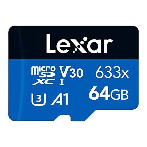 Lexar 633x 64GB Micro SD Card, microSDXC UHS-I Card W/O SD Adapter, microSD Memory Card up to 100MB/s Read, A1, Class 10, U3, V30, TF Card for Smartphones/Tablets/IP Cameras (LMS0633064G-BNNAA)