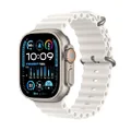 Apple Watch Ultra 2 [GPS + Cellular 49-mm] Smartwatch with Rugged Titanium Case & White Ocean Band One Size
