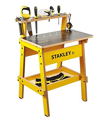 Stanley Jr. Kids Work Bench - Real Wood Craft Kits for Kids - Fun Working Bench for Kids - Kids Workshop Tool Bench - Children's Play Work Bench - Play Construction Sets for Kids