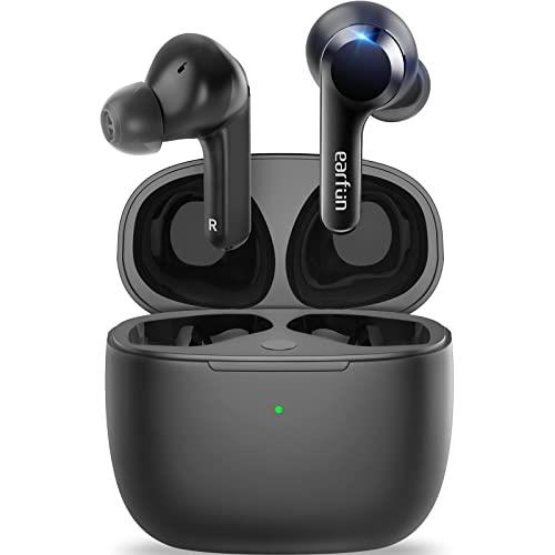 EarFun Air True Wireless Earbuds, [CES & IF Awards] Bluetooth Earbuds with 4 Mics Clear Call, IPX7 Waterproof, Deep Bass, Wireless Charging, Game Mode, App Customize EQ, 35H Long Playtime,APP Version