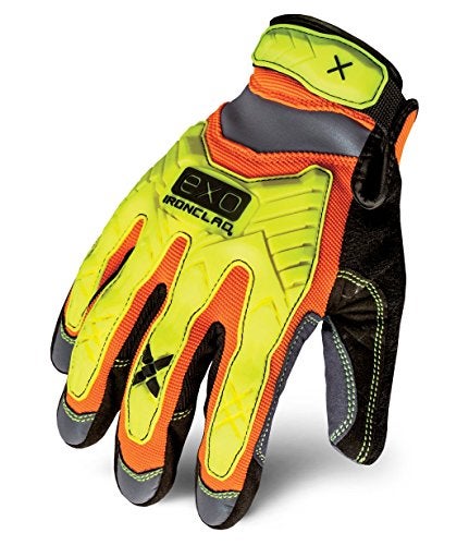 Ironclad EXO High-Visibility Impact Gloves, Medium, Orange/Yellow