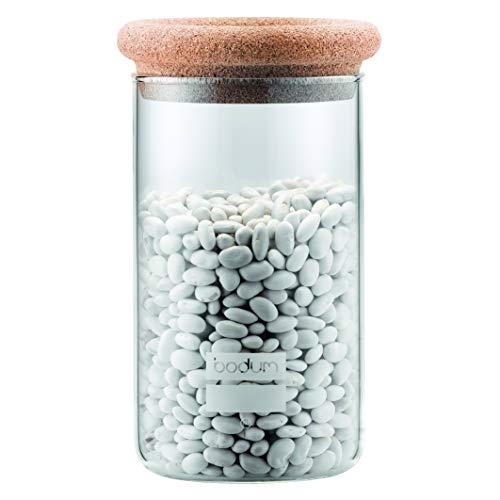 Bodum 8600-109-2 Yohki Storage Jar with Cork Lid, 1 L/34 oz, Cork