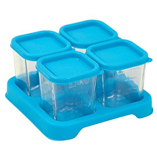 Green sprouts Fresh Baby Food Glass Cube, 118 ml Capacity 4 Pieces, Aqua