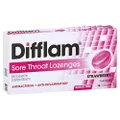 Difflam Sore Throat Lozenges, Strawberry, 16 count