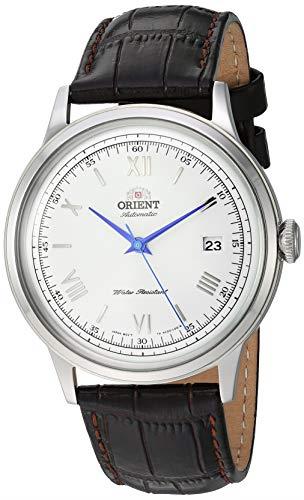 Orient 'Bambino Version 2' Stainless Steel Japanese Automatic/Hand-Winding Dress Watch, White - Blue Accents, Stainless Steel