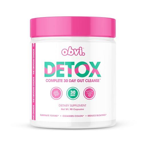 Obvi Detox - Dietary Supplement for Digestive Health - Bloating Relief for Women and Men - Weight Loss Support - Gut and Colon Cleanse - 90 Capsules