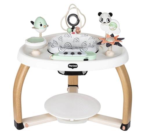Tiny Love 5-in-1 Activity Center - Black & White Decor Collection, Includes Tummy Time, Balance Board, Toddler Table, and Chair Modes, Enhanced with 6 Detachable Toys for Developmental Play