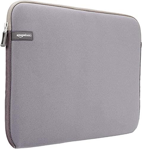 Amazon Basics 15.6-Inch Laptop Sleeve, Protective Case with Zipper - Gray
