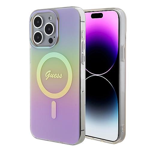 Guess Script Case with MagSafe for iPhone 15 Pro, Iridescent Pink