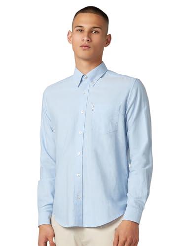 Ben Sherman Men's Long Sleeve Signature Oxford Shirt, Blue Shadow, Small