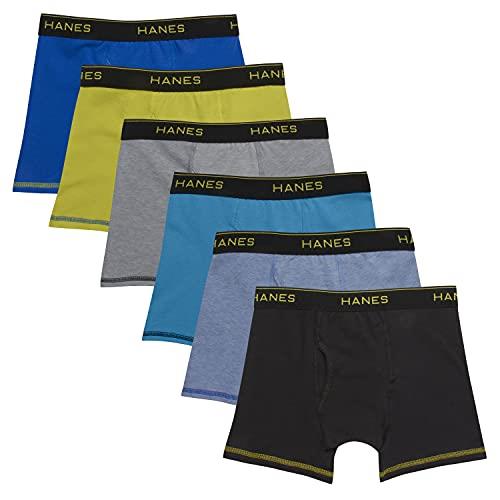Hanes Boy's Cool Comfort Breathable Mesh 6-pack Boxer Briefs, Assorted, X-Large US