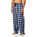 Fruit of the Loom Men's Woven Sleep Pajama Pant, Navy Plaid, Small