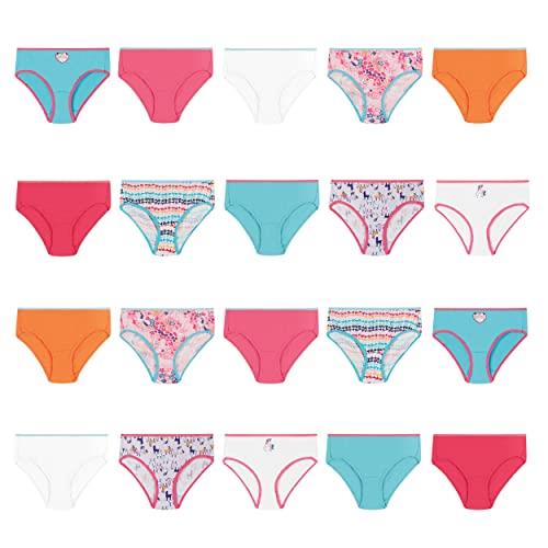 Hanes Girls' 20-Pack Tagless Cotton Brief Panties, Assorted, 16