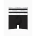 Calvin Klein Men's Micro Stretch Boxer Brief, Black with White Waist Band, Medium (Pack of 3)