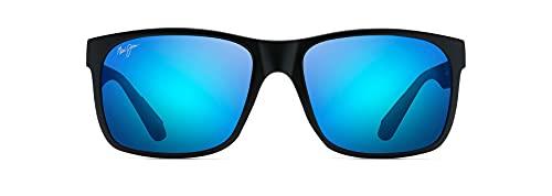 Maui Jim Men's Red Sands Sunglasses, Matte Black Blue Hawaii, 59mm UK