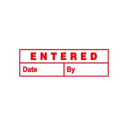 DESKMATE 0273550 PRE-Inked Office Stamp, Entered (Date & by) RED