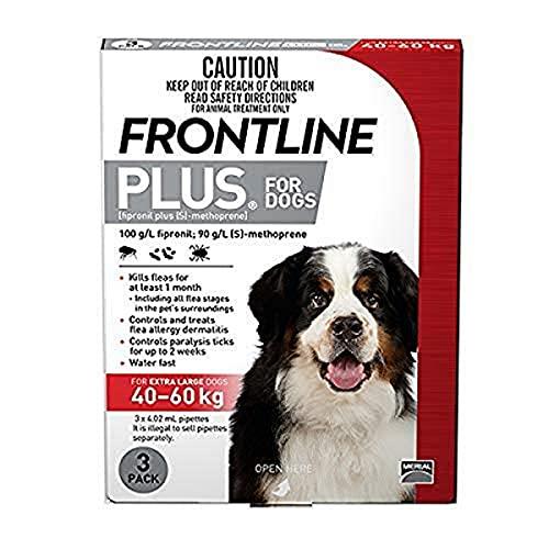 FRONTLINE PLUS DOG 40-60KG X/LGE 3'S RED