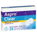 Aspro Clear Regular Strength Pain Relief Tablets with Aspirin, Fast and Effective Cold and Flu, Fever, Inflammation and Pain Reliever, 24 Count