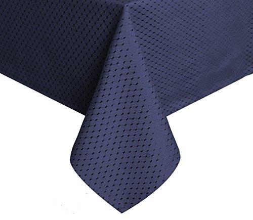 Tektrum 70 X 70 inch Square Elegant Waffle Weave Check Jacquard Tablecloth Table Cover -Waterproof/Stain Resistant/Spill Proof/Wrinkle Free - Great for Dinner, Banquet, Parties, Wedding (Navy Blue)