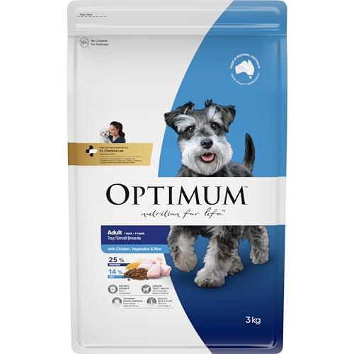 OPTIMUM Adult Toy Small Breed Dry Dog Food With Chicken, Vegetables & Rice 3kg Bag, 4 Pack