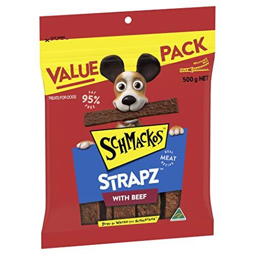 Schmackos Strapz Beef Flavour Dog Treats 2kg Value Pack, (4 x 500g bags)