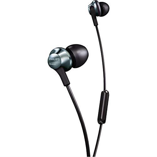 Philips Audio PRO6105 Wired Earbuds, Headphone with Mic, Hi-Res Audio, Lightweight, Comfortable Fit - Black (PRO6105BK/00)