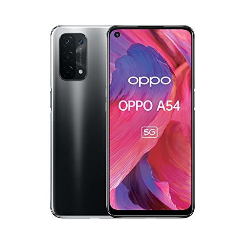 OPPO A54 5G Smartphone, 48MP AI Quad Camera with Ultra Night Video, 6.5 Inch 90 Hz FHD+ Neo Display, 5000 mAh Battery, 5G Processor, 64 GB Memory, 4 GB RAM, ColorOS 11. 1. Dual SIM, Fluid Black