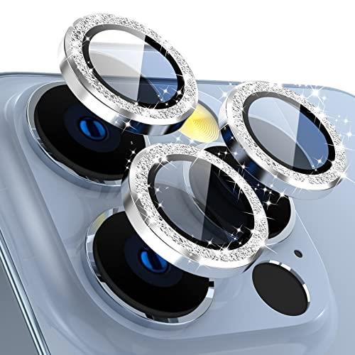 CloudValley Camera Lens Protector Compatible with iPhone 13 Pro / 13 Pro Max, Tempered Glass Film, Aluminum Alloy Lens Protective Cover, Bling