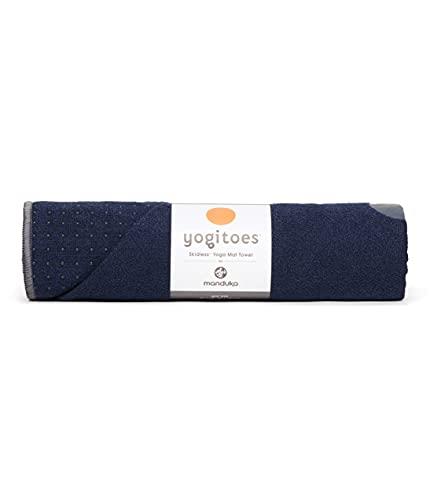 Manduka Yogitoes Yoga Mat Towel - Lightweight, Quick Drying Microfiber, Non Slip Skidless Technology, Use in Hot Yoga, Vinyasa and Power, 71" x 24", Midnight